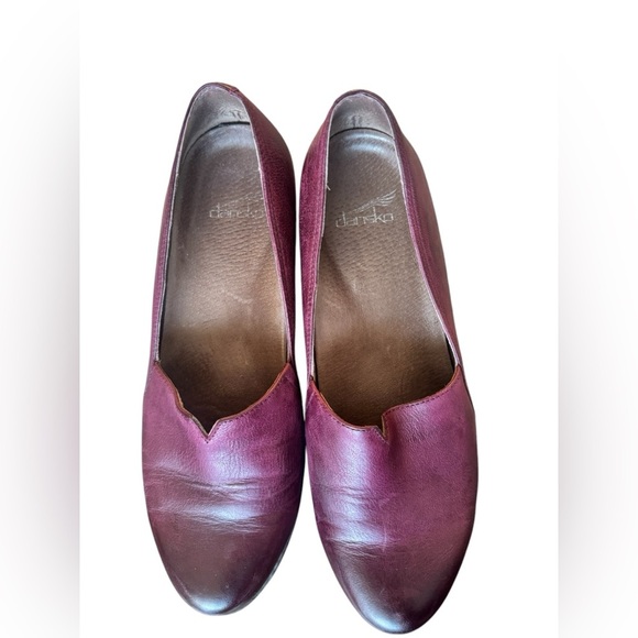 Women's Dansko Purple Wedge Pump Shoe Loafer Liliana Leather Size 38 - Picture 9 of 12